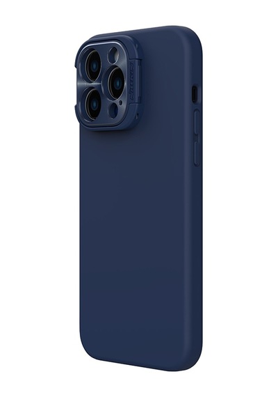 Nillkin Apple Uyumlu iPhone 14 Pro Stand Özellikli Lens Koruyuculu Lansman Kılıf Lacivert