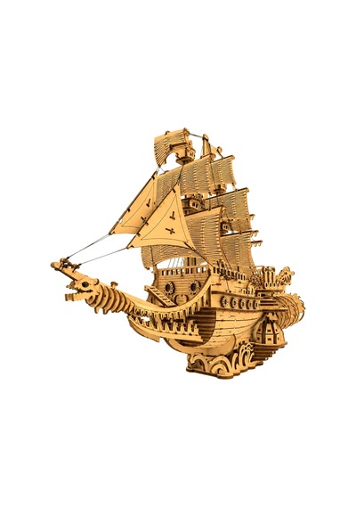 Algwooddesign Ejderha Gemisi Ahşap Maket Seti 823 Parça Dıy 3d Puzzle Yelkenli Gemi Koleksiyoner Modeli