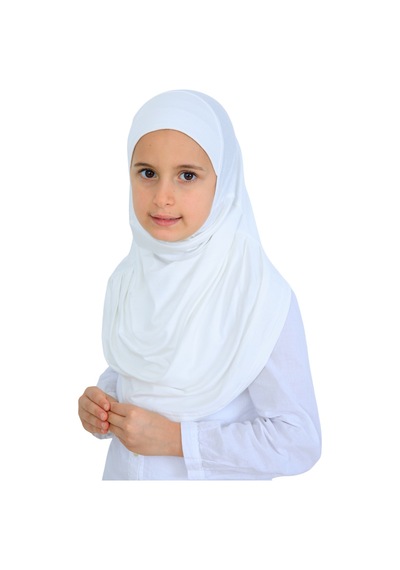 Modish Group Kız Çocuk Hazır Başörtüsü Pratik Penye Şal Tesettür Giyim Krem