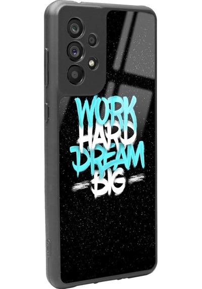 Samsung Uyumlu A73 Uzay Motto Tasarımlı Glossy Telefon Kılıfı Çok Renkli