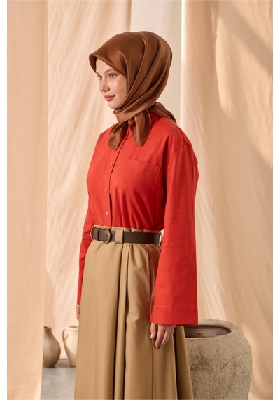 Silk Home Düz Shiny Eşarp 75006-57 taba
