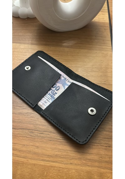 Parla Leather Prestige Kişiye Özel Hakiki Gerçek Deri Kartlık Cüzdan Erkek Kadın SİYAH