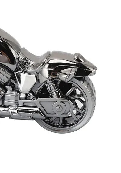 Retro Motorsiklet Çalar Saat Retro Klasik Model Motor Saat Masa Saati Plastik Analog Gri