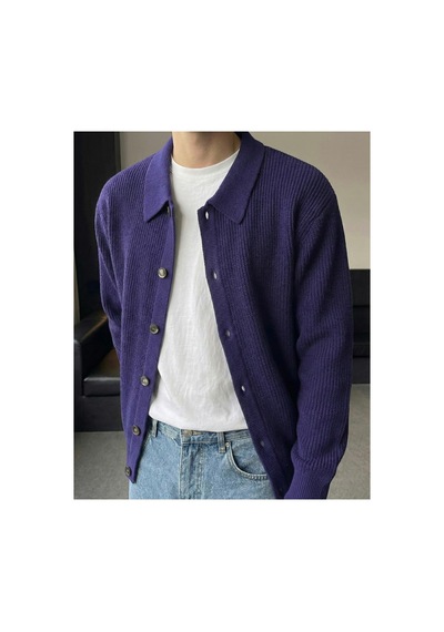 Tarz Cool Erkek Düğme Detaylı Regular Fit Hırka Lacivert