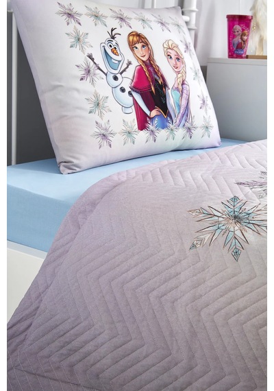 Özdilek Frozen Frosted Tek Kişilik Disney Lisanslı Lastikli Çarşaf Kapitone Çocuk Nevresim Takımı