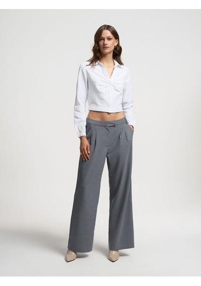 LOFT Crop Kadın Gömlek U.kol Lf2033279 Q1.v1 Beyaz