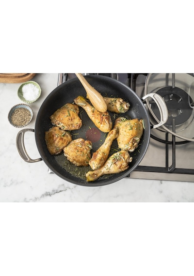 Tefal H9129943 Düz Tava, 30 Cm, Jamie Oliver, Sert Eloksal, Alüminyum, 5,4 Litre, Siyah