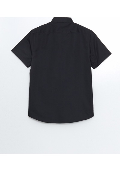 Lcw Busıness Siyah Slim Fit Kısa Kollu Gabardin Erkek Gömlek