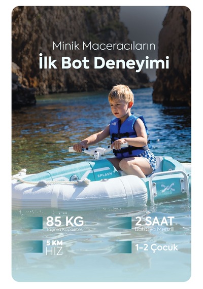 Splash Elektrikli Çocuk Teknesi / Şişme Bot - Genç Kaptanların İlk Gerçek Teknesi