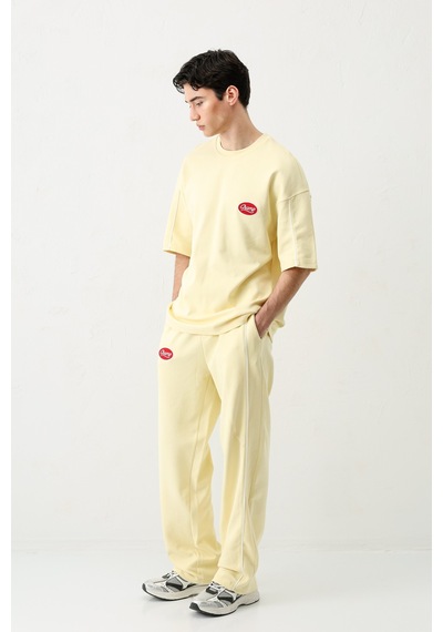 Oversize Baskılı Eşofman Takım V90-21 Sarı