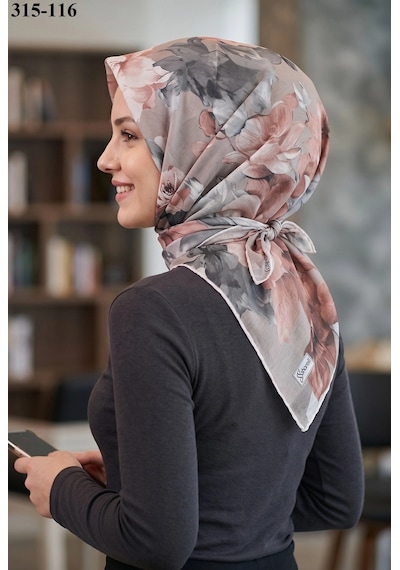 Sharell Desenli Soft Pamuk Eşarp 315-116 Çok Renkli