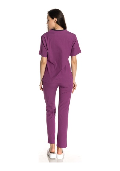 Unisex Likralı Mor Doktor / Hemşire Forması