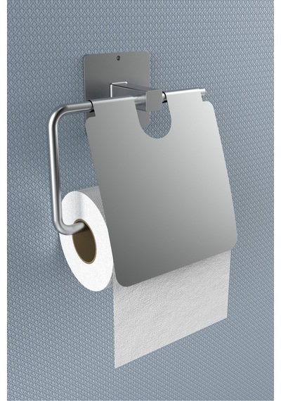 Buççin Online Mağaza Yapışkanlı Paslanmaz Kapaklı Gümüş Tuvalet Kağıdı Tutacağı/tuvalet Wc Kağıtlık Metal Gümüş Çok Renkli