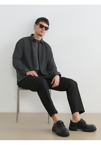 Lcw Vision Gri Regular Fit Dokulu Erkek Gömlek