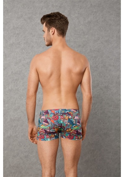 Mode Cool Doreanse Patchwork, Desenli Erkek Boxer 1807 Çok Renkli