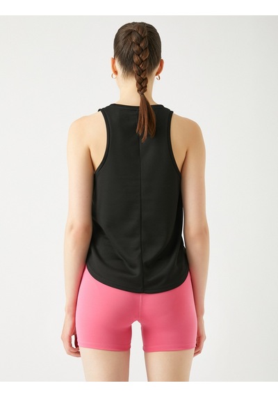 Koton Halter Yaka Spor Atlet Relax Fit Siyah 3sak30295nk 3SAK30295NK999