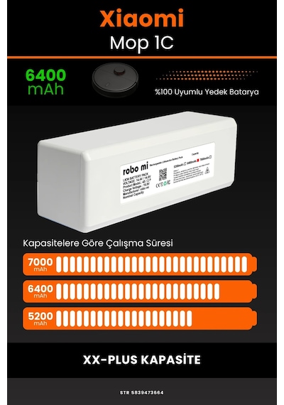 Xiaomi Mi Vacuum Mop 1c 6400mAh Robot Süpürge Bataryası