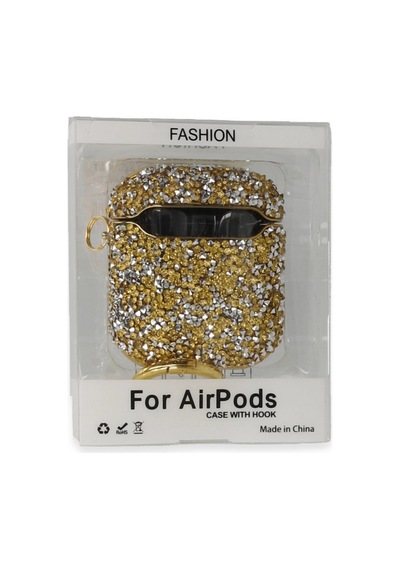 Airpods Uyumlu 2 2.nesil Mira Taşlı Kılıf - Gold - 100