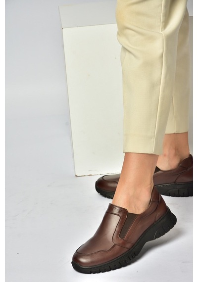 Fox Shoes Z555560103 Kahverengi Hakiki Deri Günlük Kadın Ayakkabı