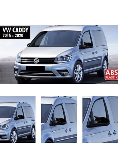 Vw Caddy MK3 / MK3 FL 2015 2016 2017 2018 2019 2020 Uyumlu Yarasa Batman Ayna Kapağı Takımı Parlak Siyah