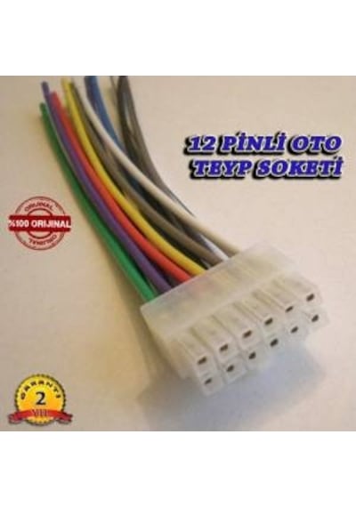 12 Pin Oto Teyp Soketi