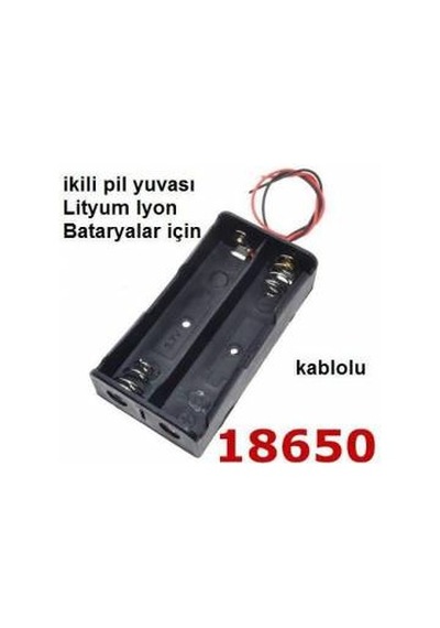 2X 18650 Pil Kutusu Pil Yuvası Kablolu 2Li İkili Lityum Lion 3.7V