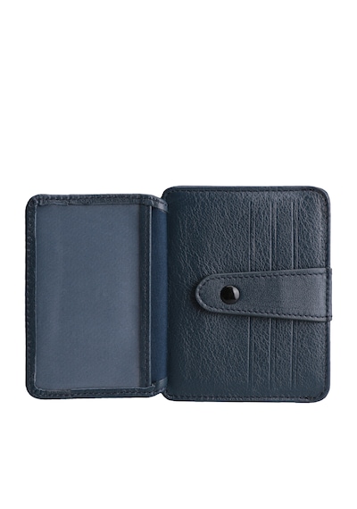 Ancora Leather Hakiki Deri Çıtçıtlı-para Bölmeli Kartlık Lacivert-26209