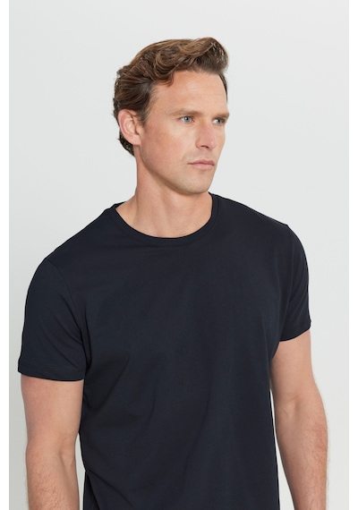 AC&Co / Altınyıldız Classics 4A4800000001SYHXS Slim Fit Bisiklet Yaka Kısa Kol Pamuklu Erkek Tişört Siyah