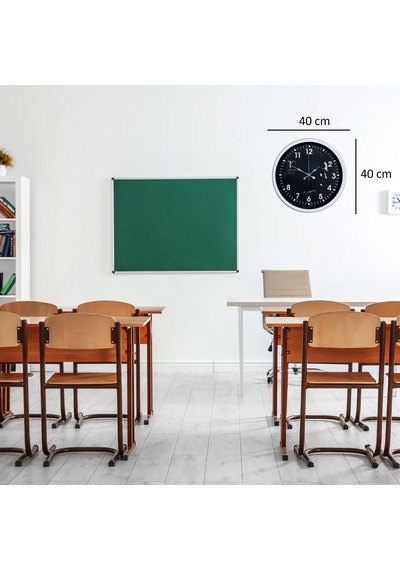 Cumhuriyet Işığı Beyaz Seri 36 Cm Metal Duvar Saati Çok Renkli