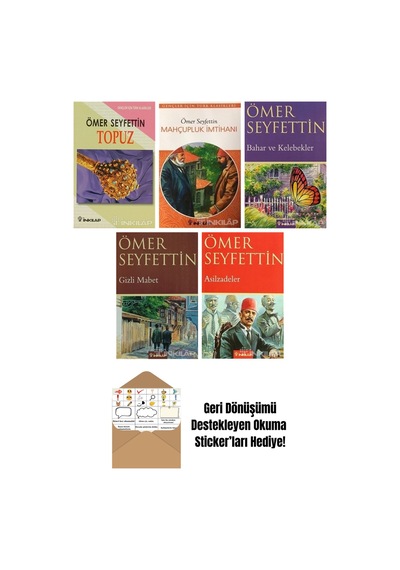 Ömer Seyfettin 5 Kitap Seti + Okuma Sticker'ları