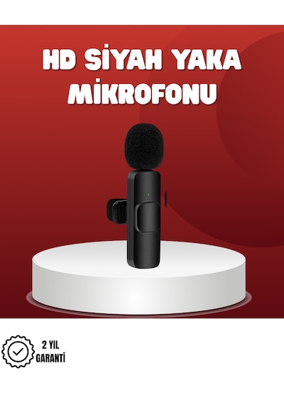 2 Li Kablosuz Yaka Mikrofonu İphone İçin Profesyonel Video Ses