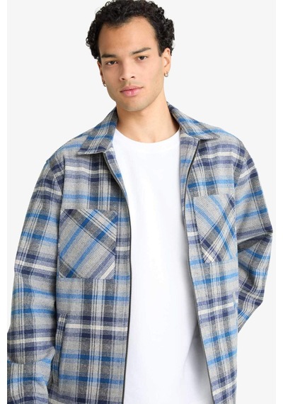 Defacto Regular Fıt Flanel Uzun Kollu Gömlek E9973ax25aunv175 Lacivert-nv175