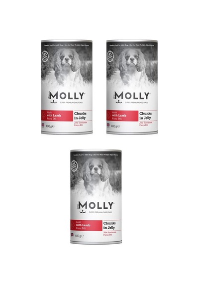 Molly Kuzu Etli Jöleli Köpek Konservesi 400 G X 3 Adet