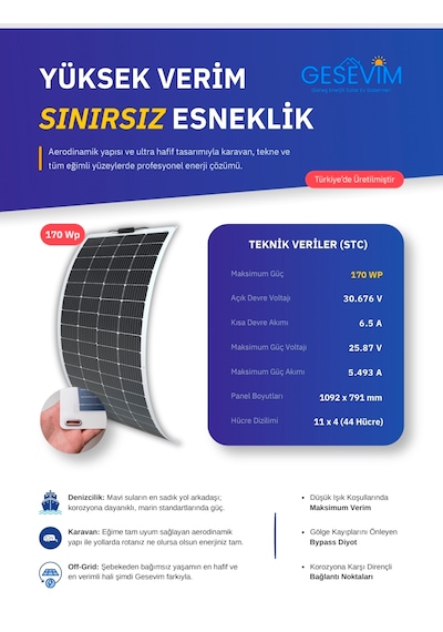170 Watt Esnek Güneş Paneli