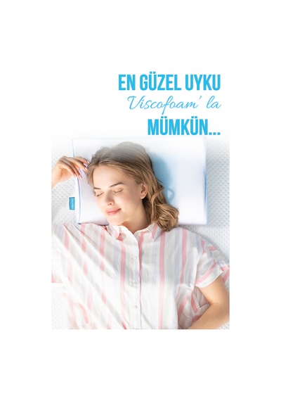 Viscofoam Terletmeyen Boyun Destekli Ortopedik Yastık Jelli Visco Yastık - 46x30x10-7cm