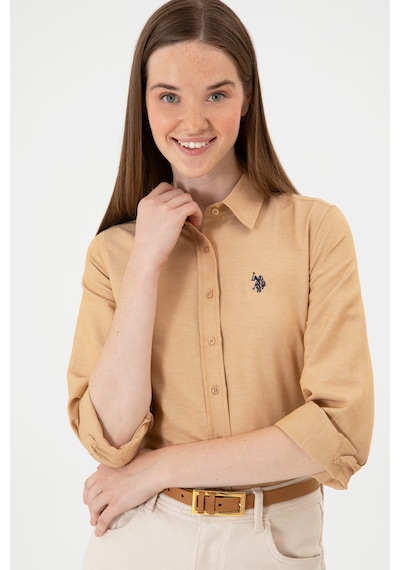 U.S. Polo Assn. Kadın Camel Uzun Kollu Basic Gömlek 50316711-VR015