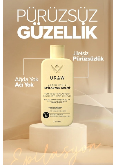 Uraw Lazer Etkili Epilasyon Kremi 250 ML