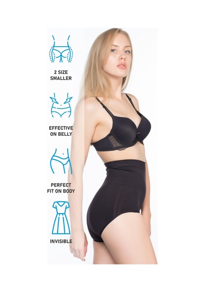 Siyah Mı Emay 7024 Yüksek Bel Slip Korse Siyah