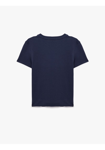 Koton Pamuklu Slim Fit Bisiklet Yaka Kısa Kollu Basic Tişört Lacivert 6sak50472ek Koton Pamuklu Slim Fit Bisiklet Yaka Kısa Kollu Basic Tişört Lacivert 6sak50472ek