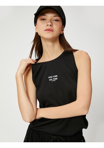 Koton Baskılı Spor Atlet Halter Yaka Siyah 3sak30030nk 3SAK30030NK999