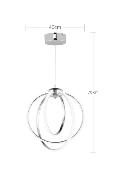 Ld 066 Model Krom 3 Renkli Koridor Ve Mutfak İçin İdeal Alüminyum Avize, 40x70 Krom
