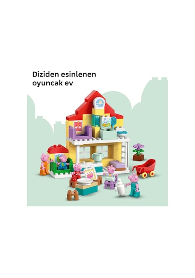 LEGO® DUPLO® Peppa Pig Aile Evi 10467 -2 Yaş ve Üzeri Çocuklar için Peppa Pig Figürü İçeren Yaratıcı Oyuncak Yapım Seti (84 Parça)