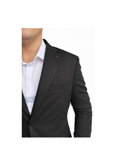Plus Scorpion Slim Fit Pike Dokuma Erkek Blazer Ceket Modern Şık Günlük Kombin Siyah