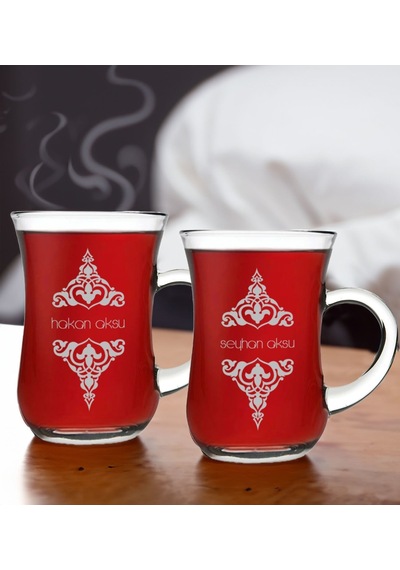Bk Gift Kişiye Özel İsimli İkili Keyif Kulplu Çay Bardağı Seti-7, Arkadaşa, Sevgiliye Hediye, Ev Hediyesi, Doğum Günü Hediyesi Kobitmeyencom31091 Bk G