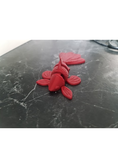 Doğal Pla Malzeme Altın Balığı Kırmızı Renk 10cm Hareketli Oyuncak Balık