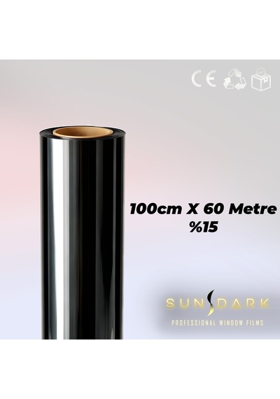 100cm X 60 Metre %15 Siyah Cam Filmi Nano Teknoloji Katman