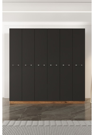 Aeka Ae-2190 Hisar 6 Kapaklı Çok Bölmeli Askılı Ve Raflı Geniş Hacimli Gardırop 210x210 Cm Atlantik Çam - Antrasit Aeka Ae-2190 Hisar 6 Kapaklı Çok Bölmeli Askılı Ve Raflı Geniş Hacimli Gardırop 210x210 Cm Atlantik Çam - Antrasit
