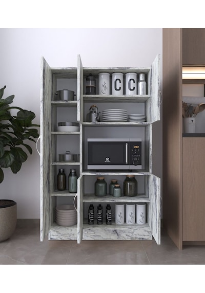 Riva 5 Kapaklı Çok Amaçlı Mutfak&banyo Dolabı, Mermer Desenli