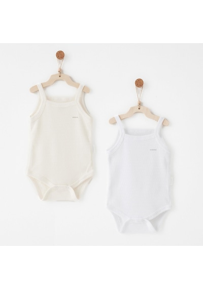 Andywawa Bebek Body 2 Parça Tank Body Anw-ac26760 Ekru - Beyaz