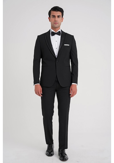 Efor Black 084 Takım Slim Siyah Siyah
